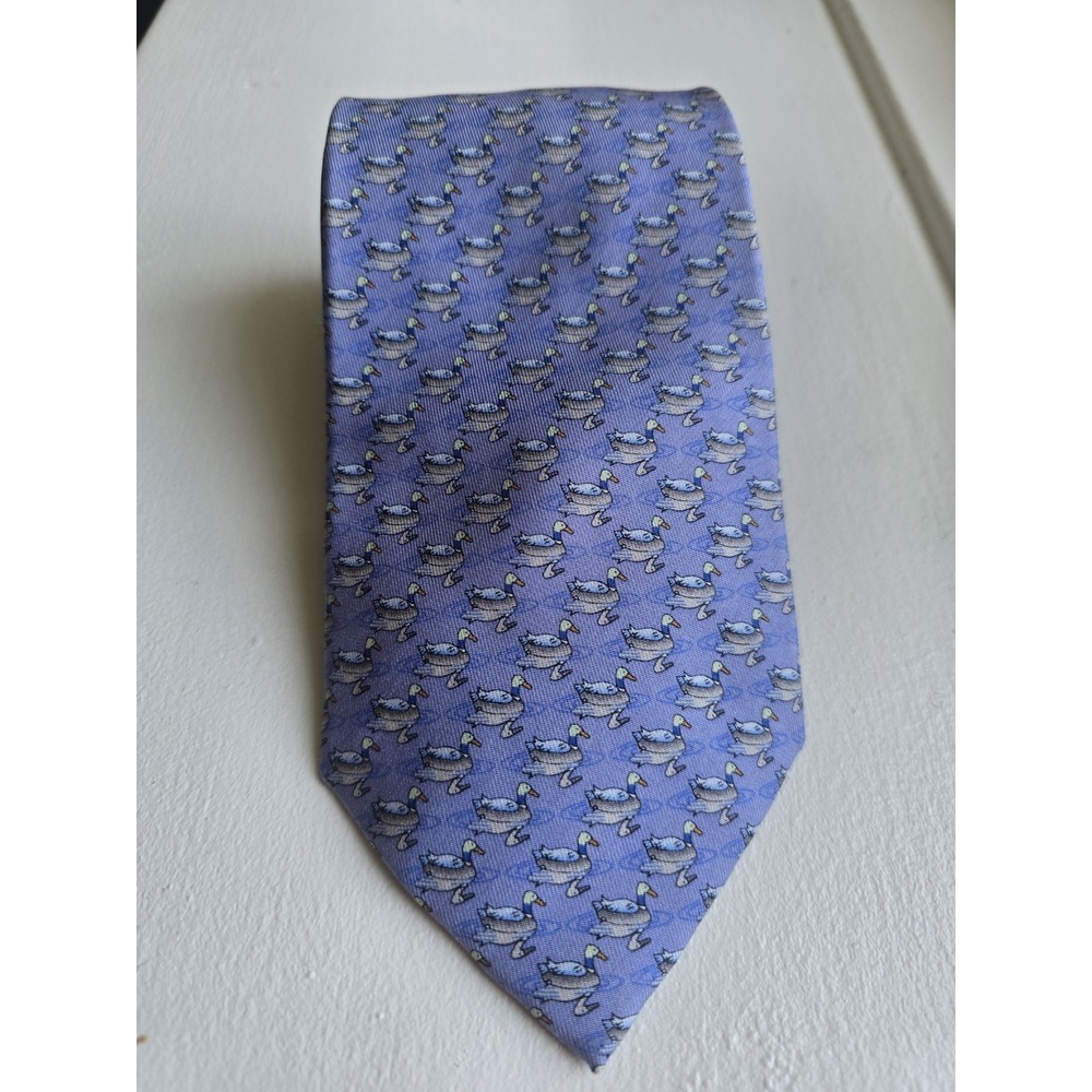 Vineyard‎ Vines Silk Tie Mens Purple Duck Print Novelty Preppy 58"